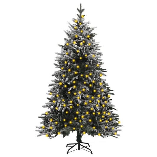 Künstlicher Weihnachtsbaum mit Schnee und LEDs 150 cm PVC & PE 87774