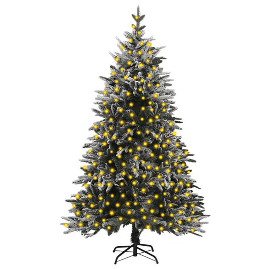 Künstlicher Weihnachtsbaum mit Schnee und LEDs 210 cm PVC & PE 87776