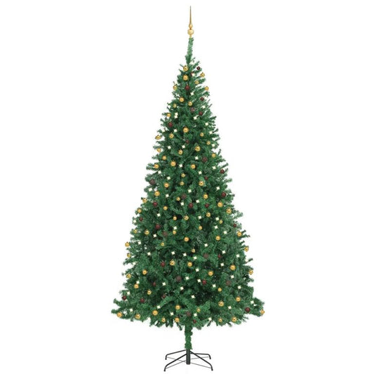 Künstlicher Weihnachtsbaum mit LEDs & Kugeln 300 cm Grün  127750