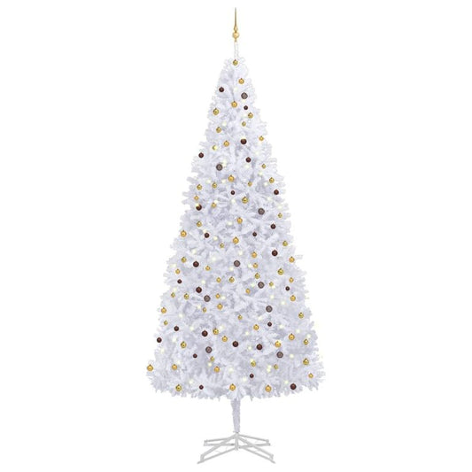 Künstlicher Weihnachtsbaum mit LEDs & Kugeln 500 cm Weiß 126108