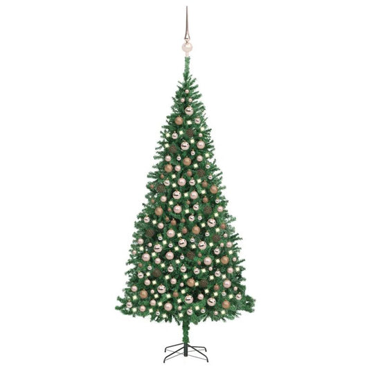 Künstlicher Weihnachtsbaum mit LEDs & Kugeln 300 cm Grün 128820