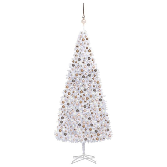 Künstlicher Weihnachtsbaum mit LEDs & Kugeln 500 cm Weiß 126110