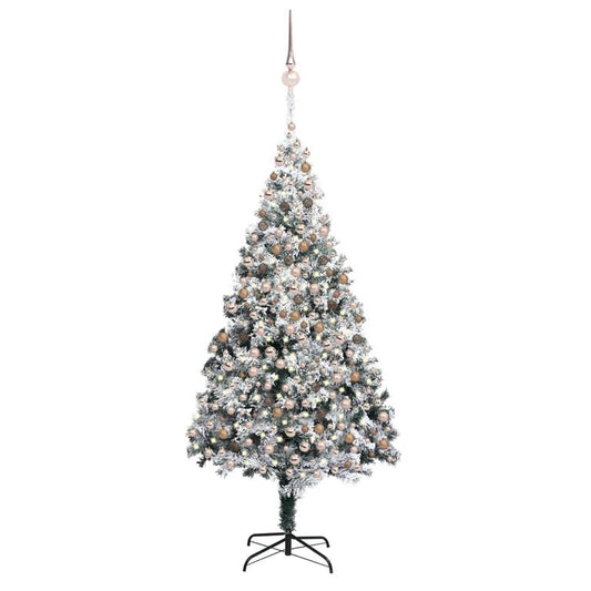 Künstlicher Weihnachtsbaum LEDs & Kugeln Beschneit Grün 400 cm 127171