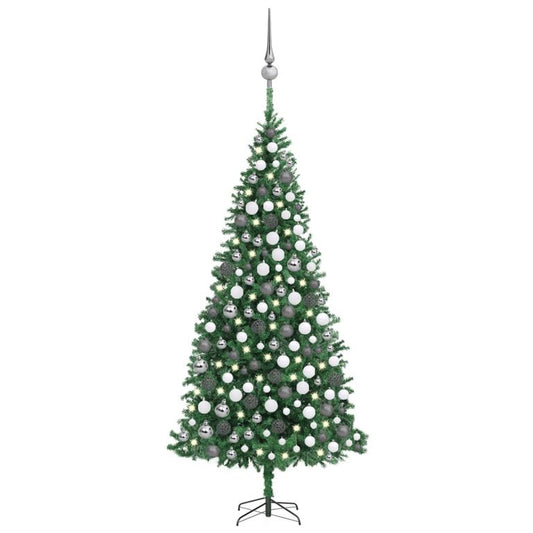 Künstlicher Weihnachtsbaum mit LEDs & Kugeln 300 cm Grün  128617