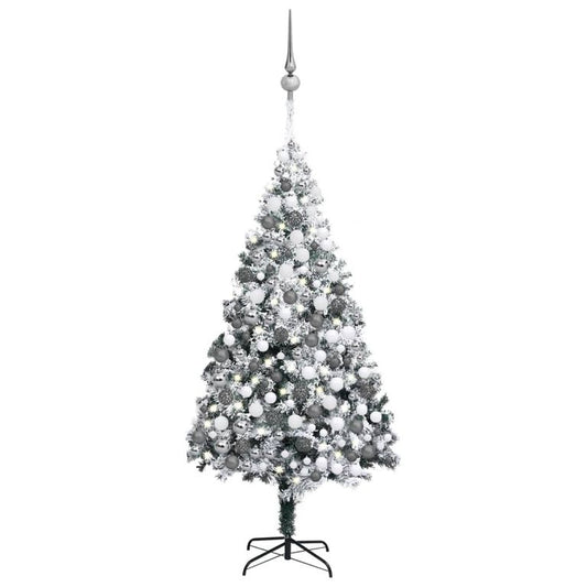 Künstlicher Weihnachtsbaum LEDs & Kugeln Beschneit Grün 300 cm 125719