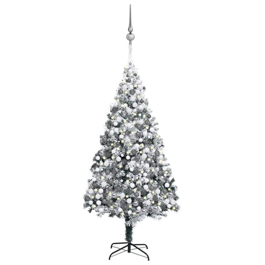 Künstlicher Weihnachtsbaum LEDs & Kugeln Beschneit Grün 400 cm 127445