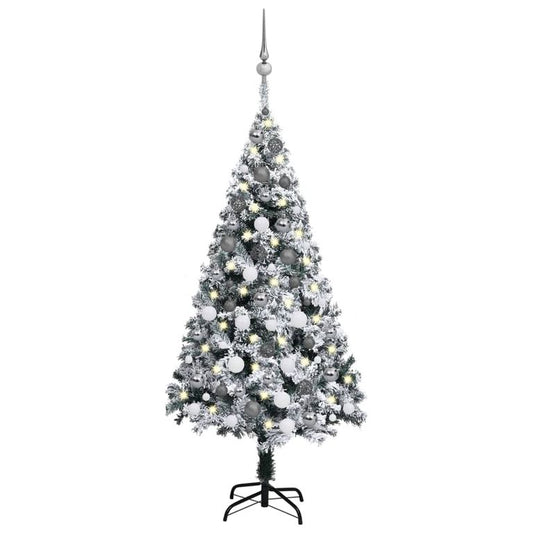 Künstlicher Weihnachtsbaum mit LEDs & Kugeln Grün 120 cm 127439