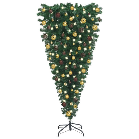 Künstlicher Weihnachtsbaum Kopfüber mit LEDs & Kugeln 210 cm   127330