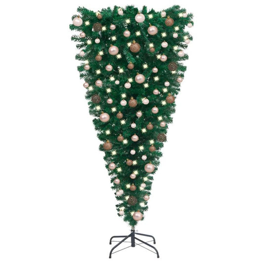 Künstlicher Weihnachtsbaum Kopfüber mit LEDs & Kugeln 210 cm   127332