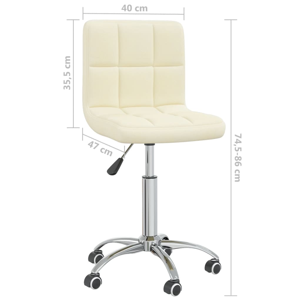 86036 Bürostuhl Drehbar Creme Stoff