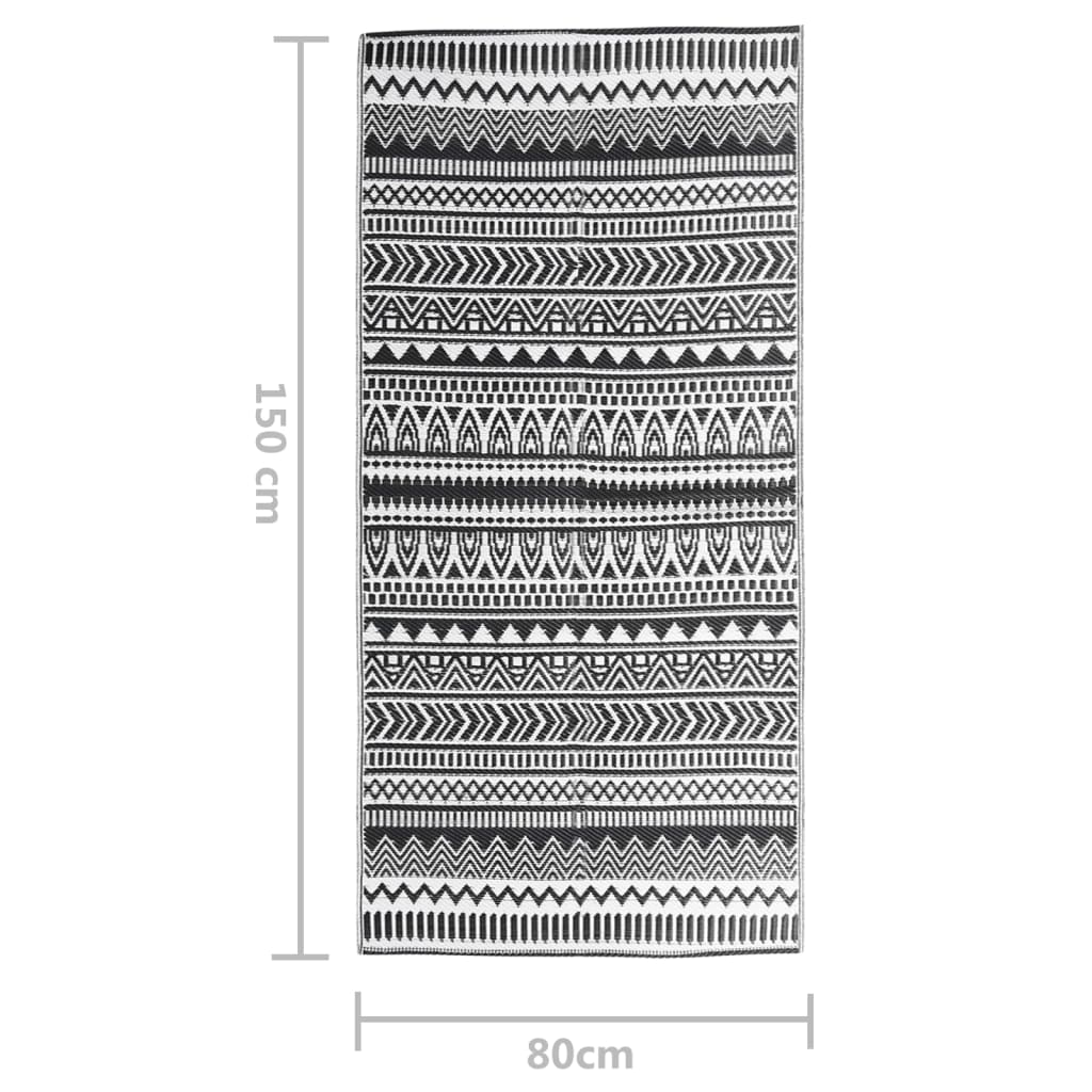 Outdoor-Teppich Schwarz 80x150 cm PP 131514