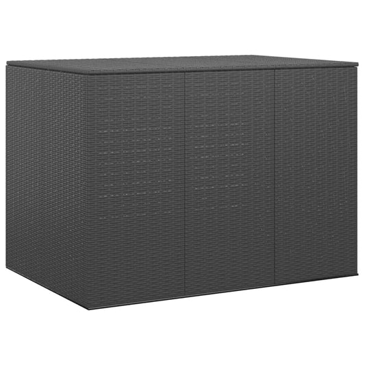 Garten-Kissenbox PE Rattan 145x100x103 cm Schwarz 108504