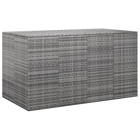 Garten-Kissenbox PE Rattan 194x100x103 cm Grau 95893