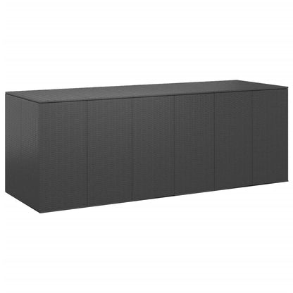 Garten-Kissenbox PE Rattan 291x100,5x104 cm Schwarz 103697