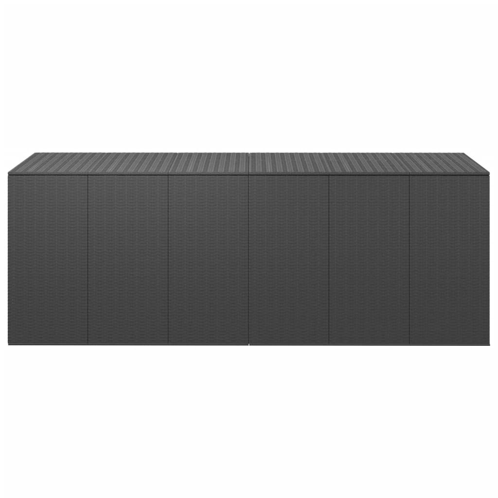 Garten-Kissenbox PE Rattan 291x100,5x104 cm Schwarz 103697