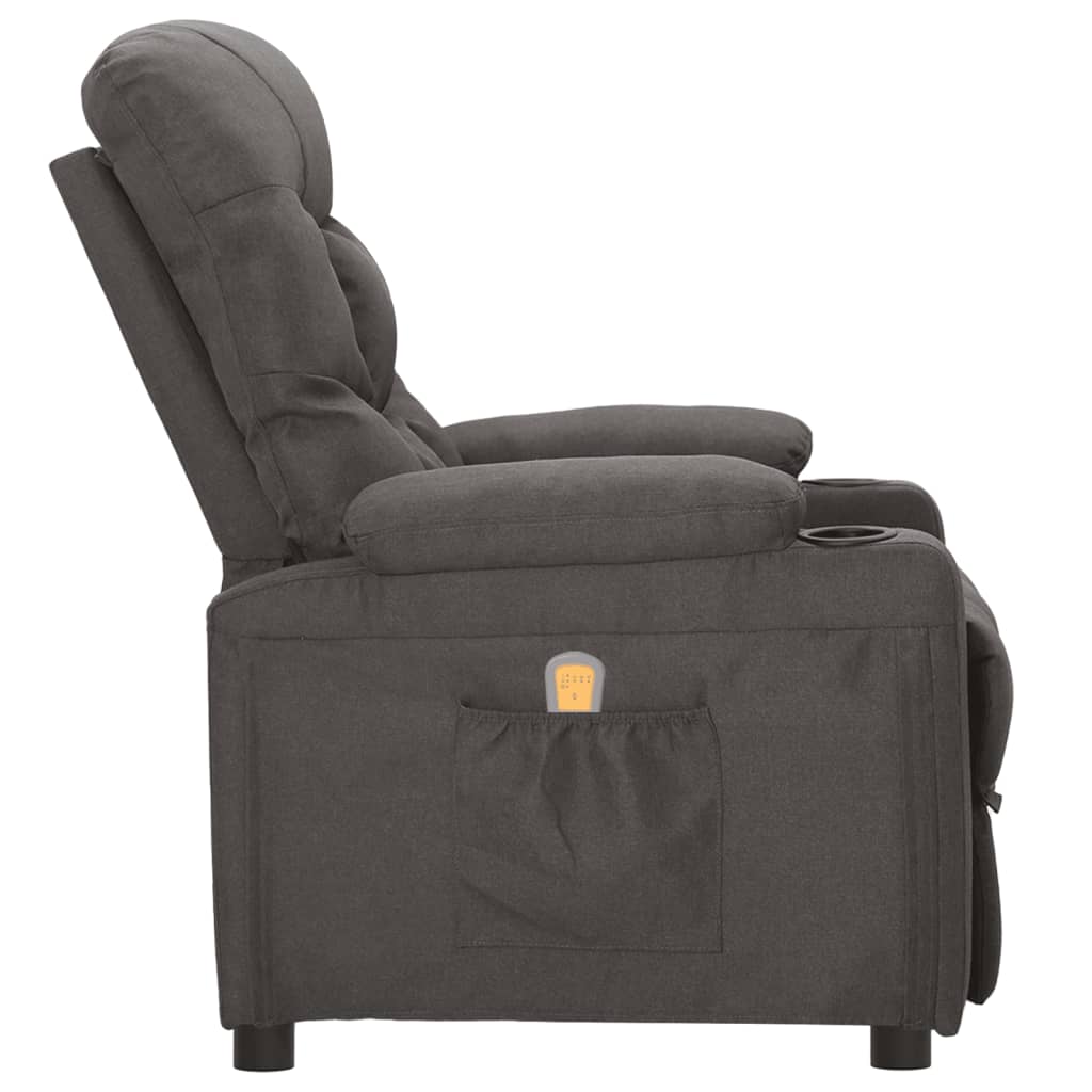 Massagesessel Dunkelgrau Stoff 89904