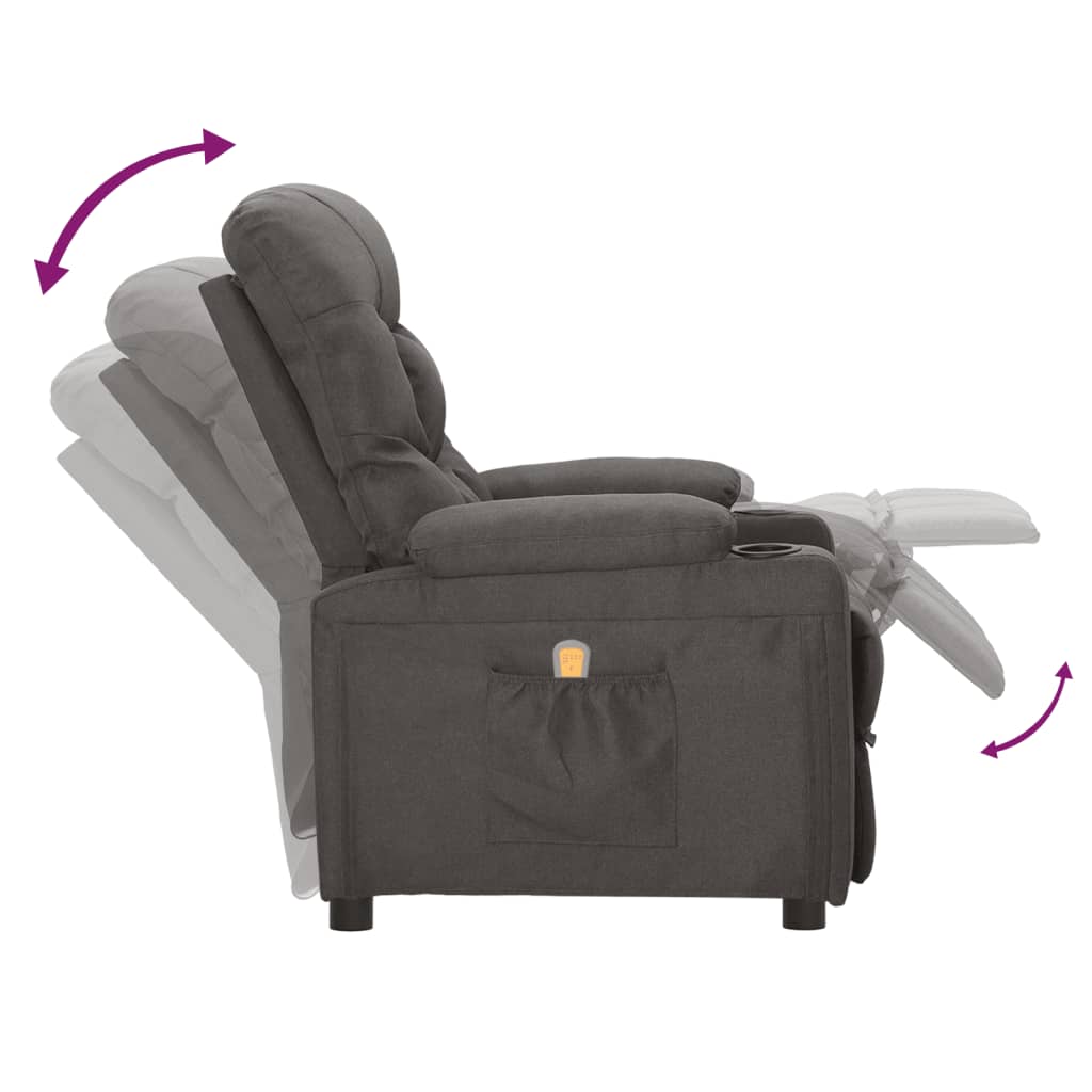 Massagesessel Dunkelgrau Stoff 89904