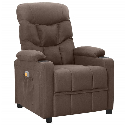 Massagesessel Taupe Stoff 89911