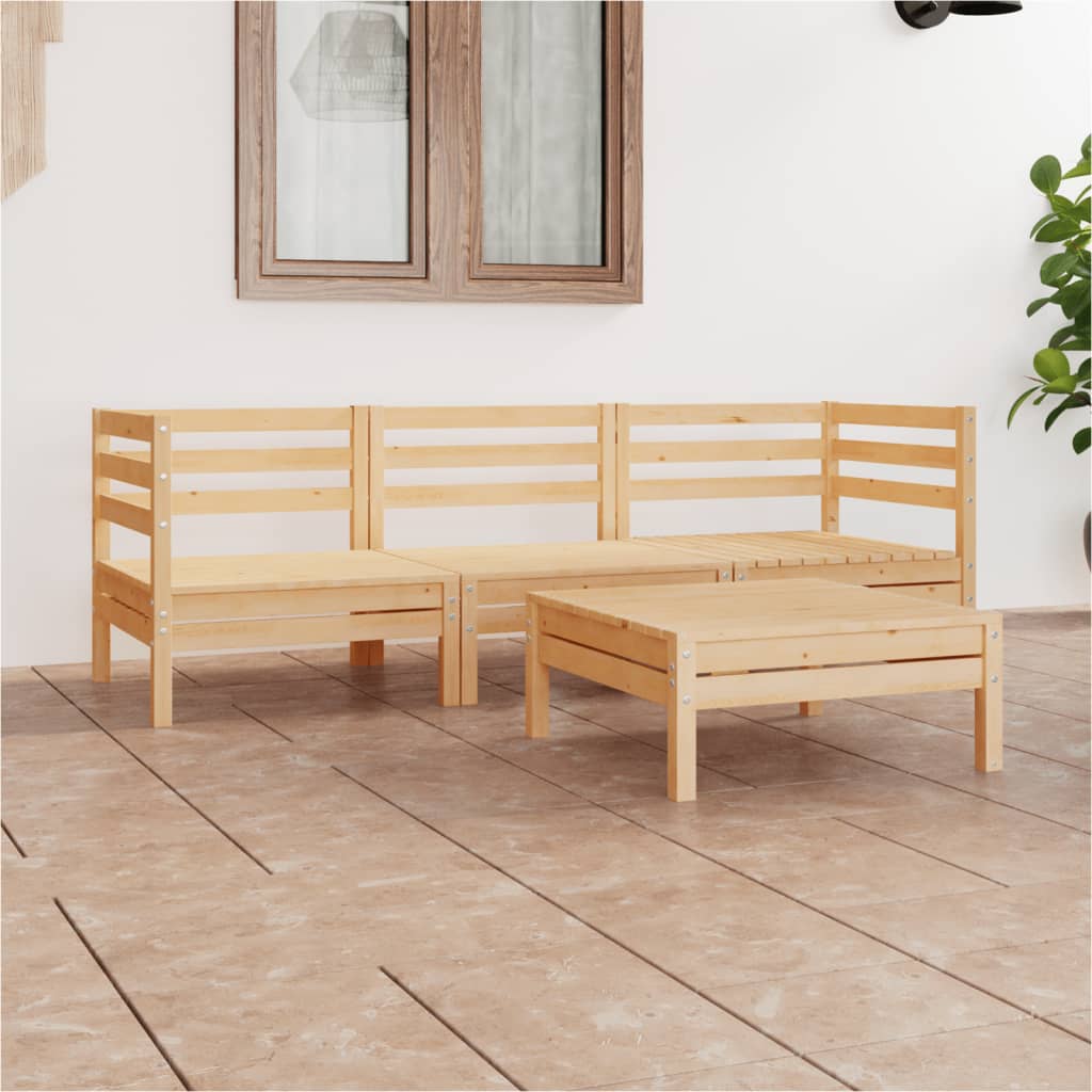 4-tlg. Garten-Lounge-Set Massivholz Kiefer  117183