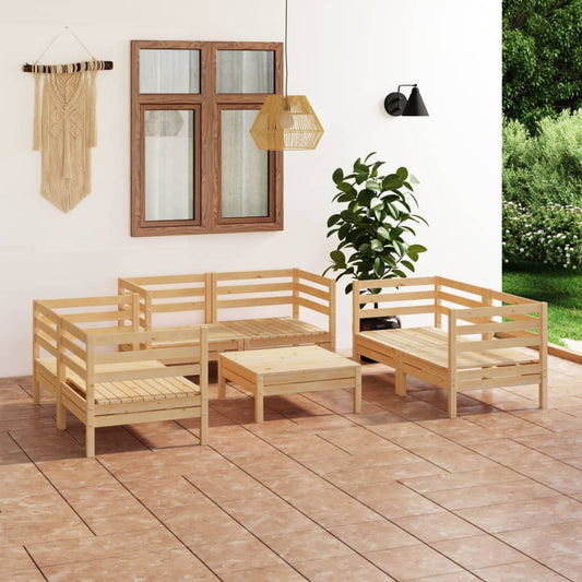 7-tlg. Garten-Lounge-Set Massivholz Kiefer 100329