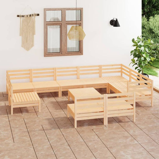 11-tlg. Garten-Lounge-Set Massivholz Kiefer  97256