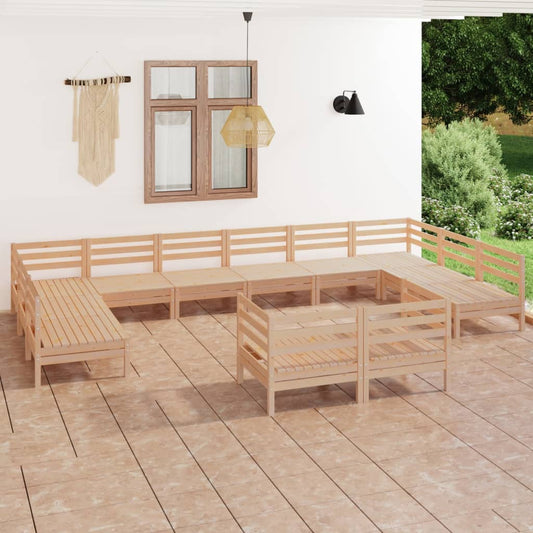 12-tlg. Garten-Lounge-Set Massivholz Kiefer 100619