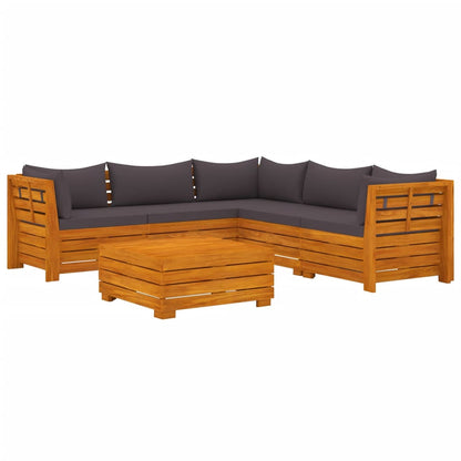 6-tlg. Garten-Lounge-Set mit Kissen Massivholz Akazie 107243