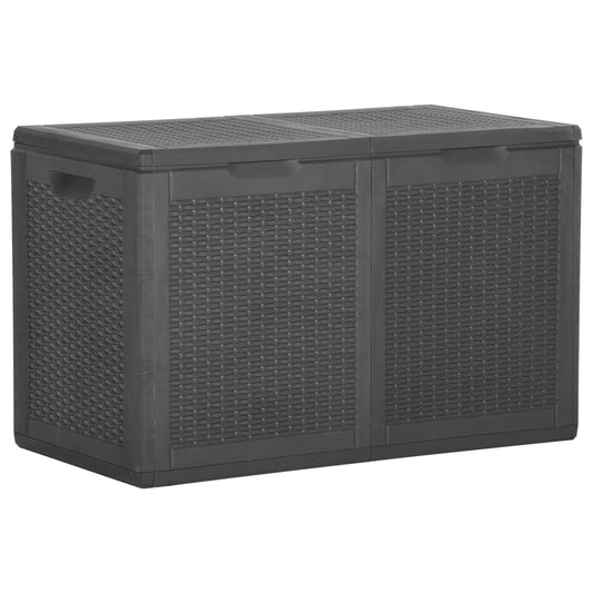 Garten-Aufbewahrungsbox 180 L Schwarz PP Rattan 119585