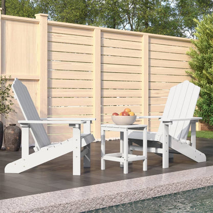 Adirondack-Gartenstühle mit Tisch HDPE Weiß 113525