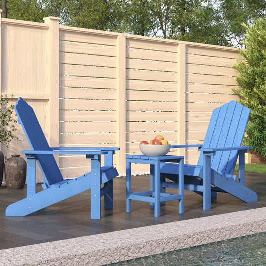 Adirondack-Gartenstühle mit Tisch HDPE Aquamarin 99282