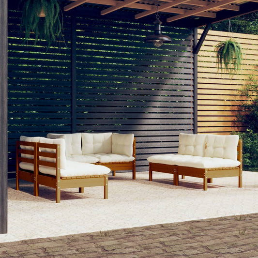 6-tlg. Garten-Lounge-Set mit Kissen Kiefer Massivholz 106606