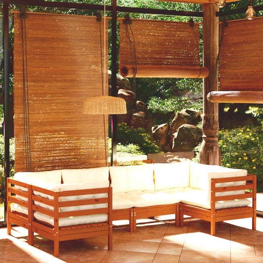 6-tlg. Garten-Lounge-Set mit Kissen Honigbraun Kiefernholz 112959