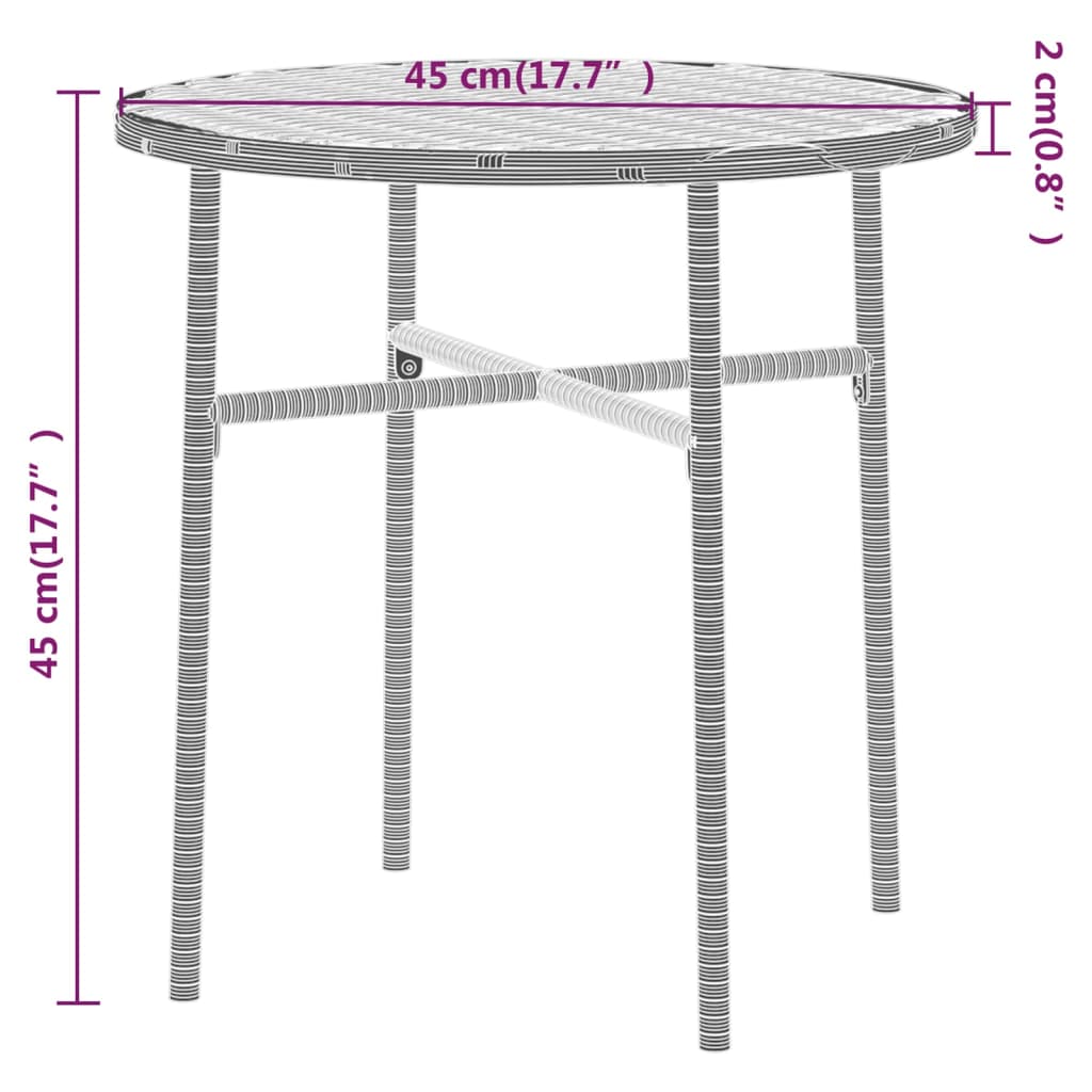 3-tlg. Garten-Essgruppe Poly Rattan Grau 116642