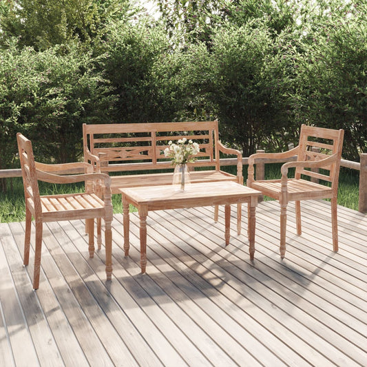 4-tlg. Garten-Lounge-Set Massivholz Teak 113117