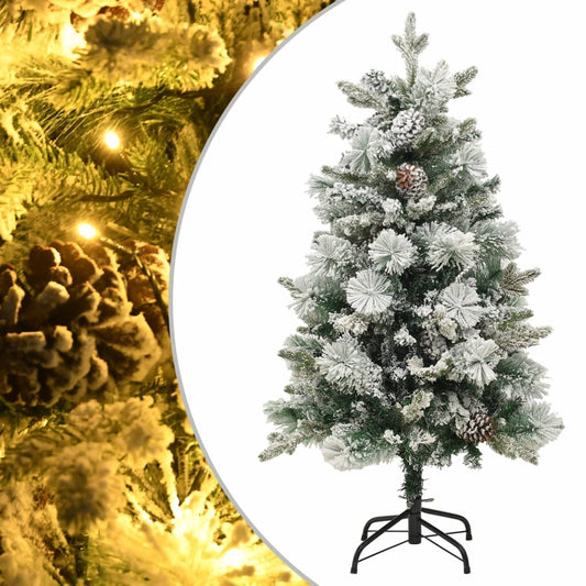 Weihnachtsbaum mit LEDs & Zapfen Beschneit 150 cm PVC & PE 127491