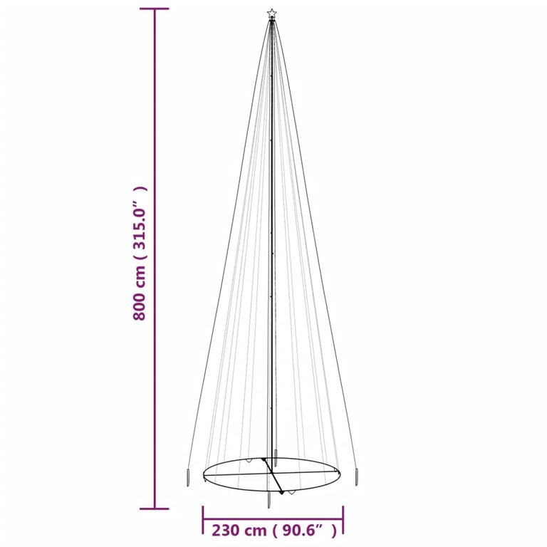 Weihnachtsbaum Kegelform Blau 1134 LEDs 230x800 cm 126193