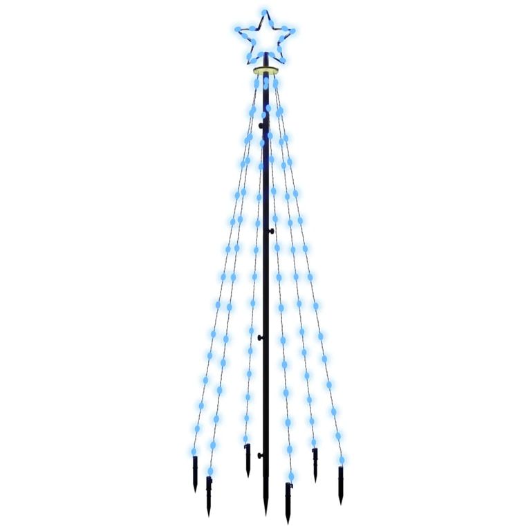 LED-Weihnachtsbaum mit Erdnägeln Blau 108 LEDs 180 cm 127159