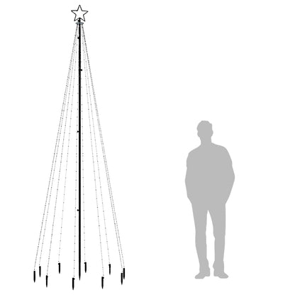 LED-Weihnachtsbaum mit Erdnägeln Kaltweiß 310 LEDs 300 cm 128801