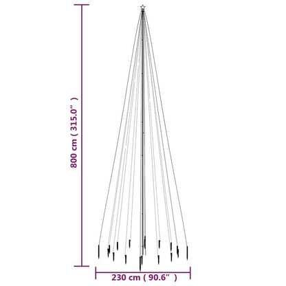 LED-Weihnachtsbaum mit Erdnägeln Mehrfarbig 1134 LEDs 800 cm 126287