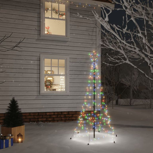 LED-Weihnachtsbaum mit Erdnägeln Mehrfarbig 200 LEDs 180 cm 88282