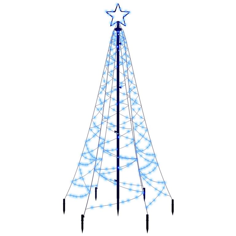 LED-Weihnachtsbaum mit Erdnägeln Blau 200 LEDs 180 cm 127697