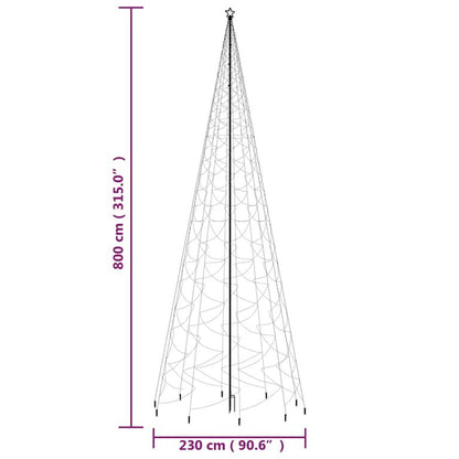 LED-Weihnachtsbaum mit Erdnägeln Mehrfarbig 3000 LEDs 800 cm 126645