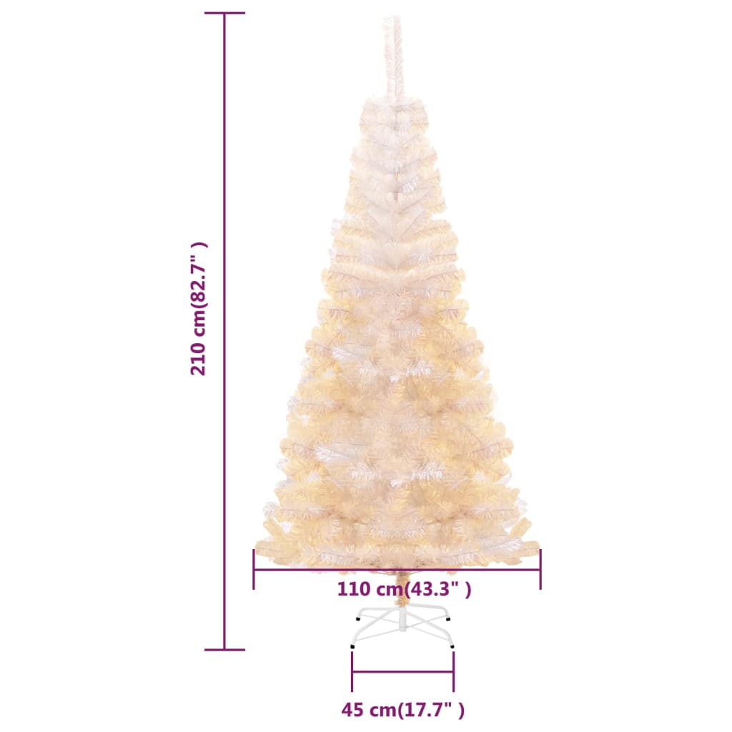 Künstlicher Weihnachtsbaum Schillernde Spitzen Weiß 210 cm PVC 128524