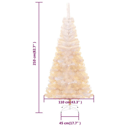 Künstlicher Weihnachtsbaum Schillernde Spitzen Weiß 210 cm PVC 128524