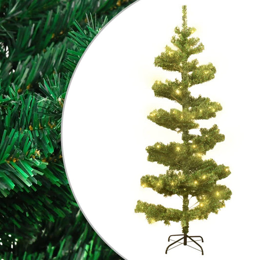 Spiral-Weihnachtsbaum mit Ständer und LEDs Grün 150 cm PVC 126844