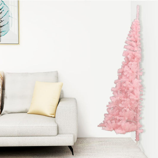 Künstlicher Halb-Weihnachtsbaum mit Ständer Rosa 120 cm PVC 127460