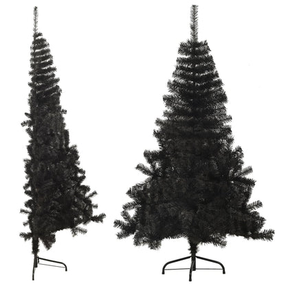 Künstlicher Halb-Weihnachtsbaum mit Ständer Schwarz 150 cm PVC 128960