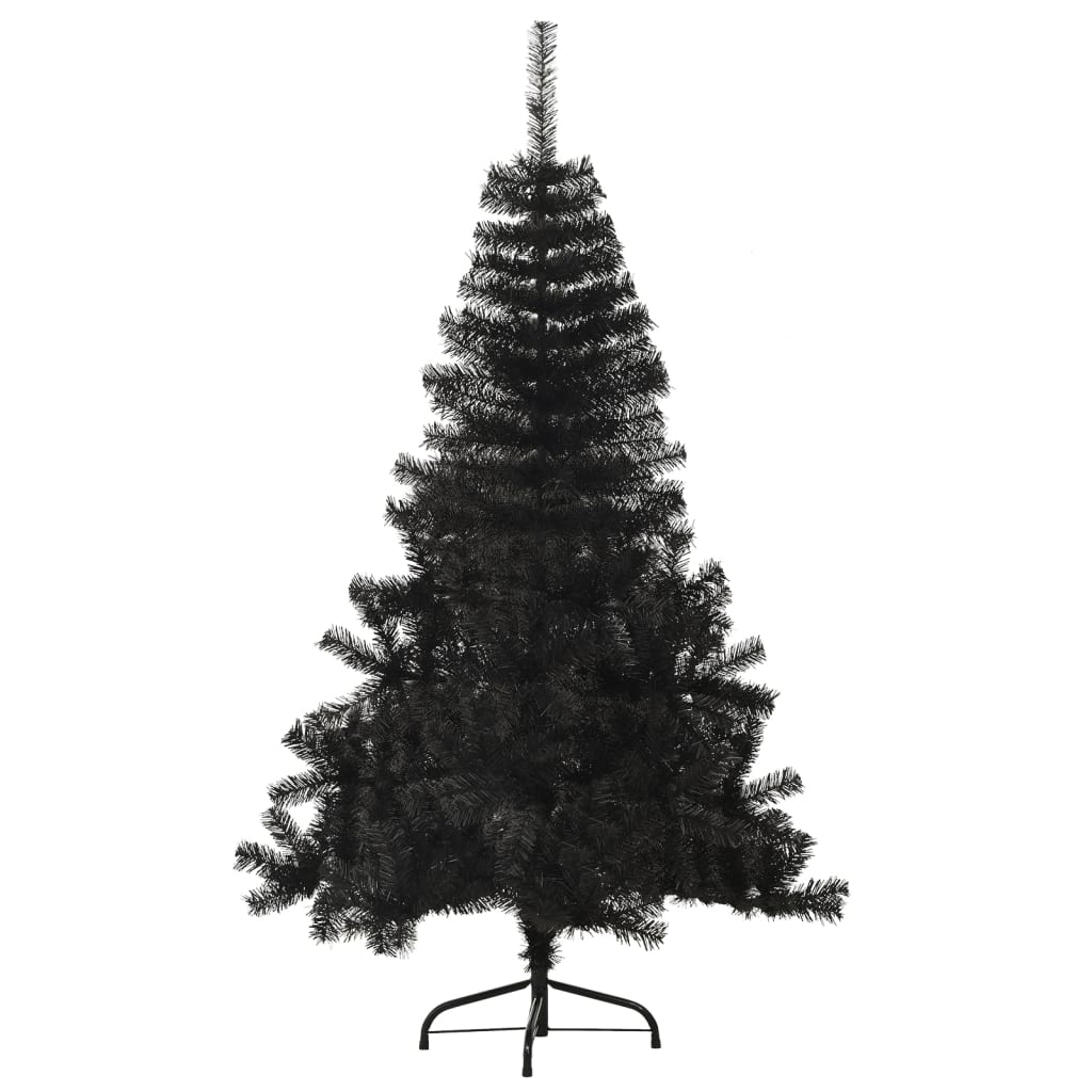 Künstlicher Halb-Weihnachtsbaum mit Ständer Schwarz 150 cm PVC 128960