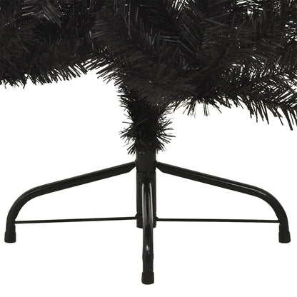 Künstlicher Halb-Weihnachtsbaum mit Ständer Schwarz 150 cm PVC 128960