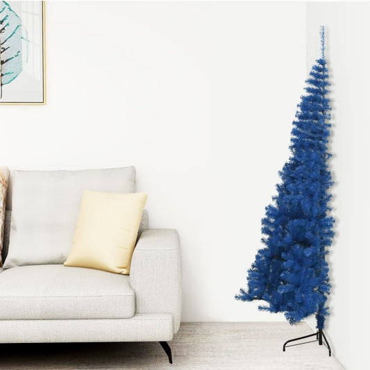 Künstlicher Halb-Weihnachtsbaum mit Ständer Blau 150 cm PVC 127519